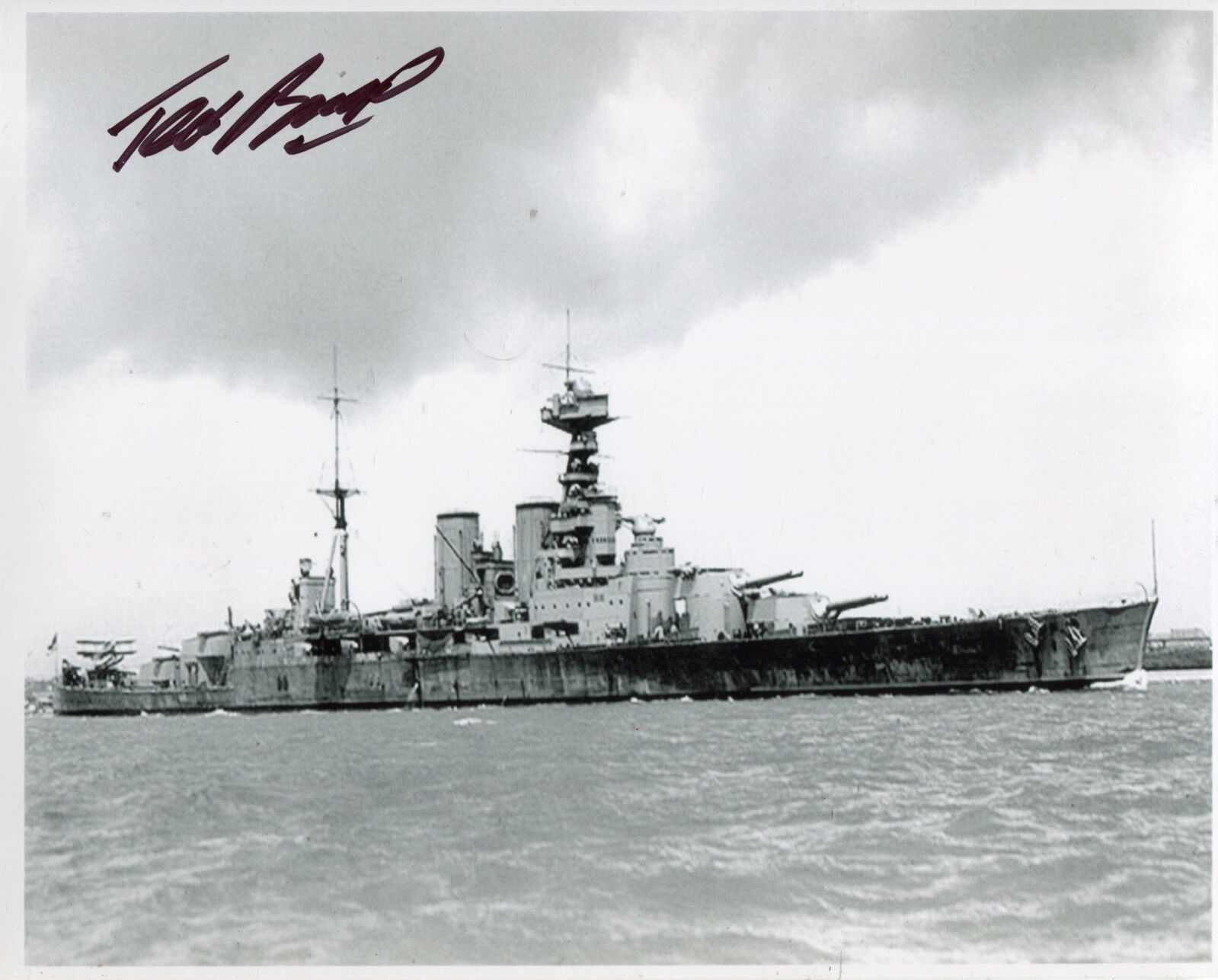 WW2 HMS Hood survivor Ted Briggs signed 8x10 Photo Poster painting WITH Photo Poster painting PROOF! - UACC