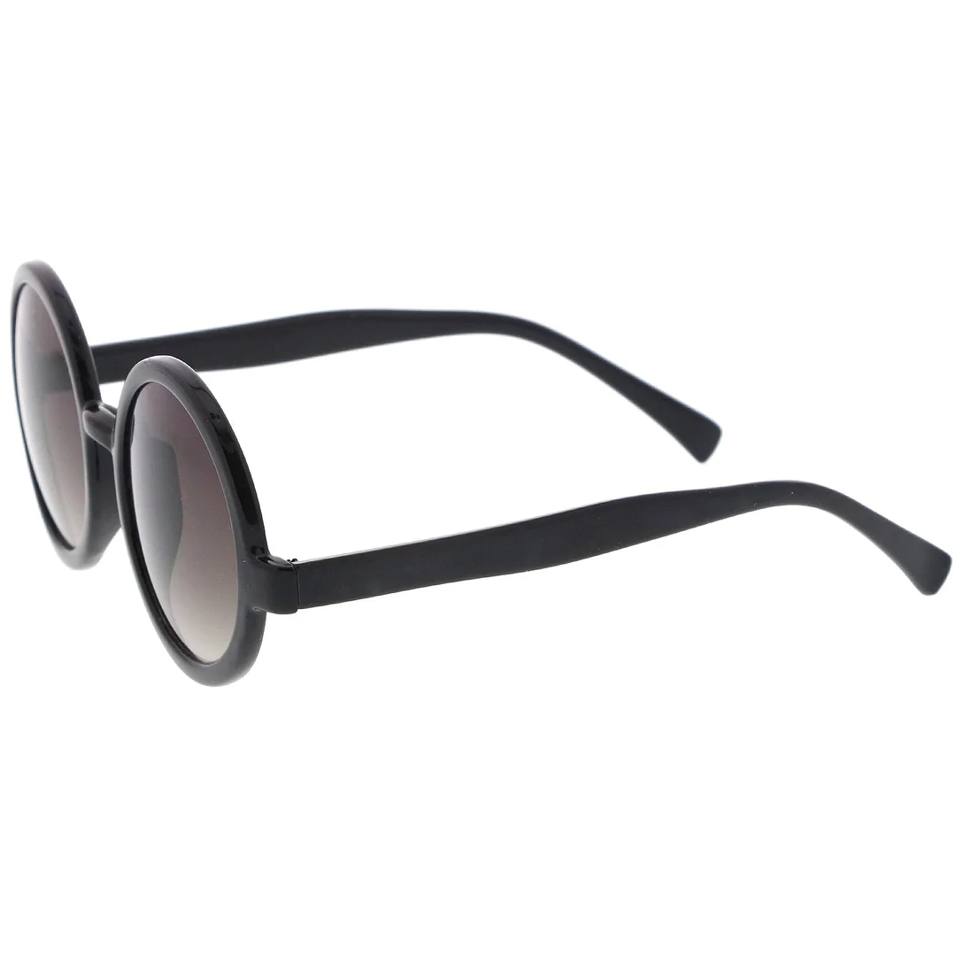 Classic Retro Horn Rimmed Neutral-Colored Lens Round glasses 52mm