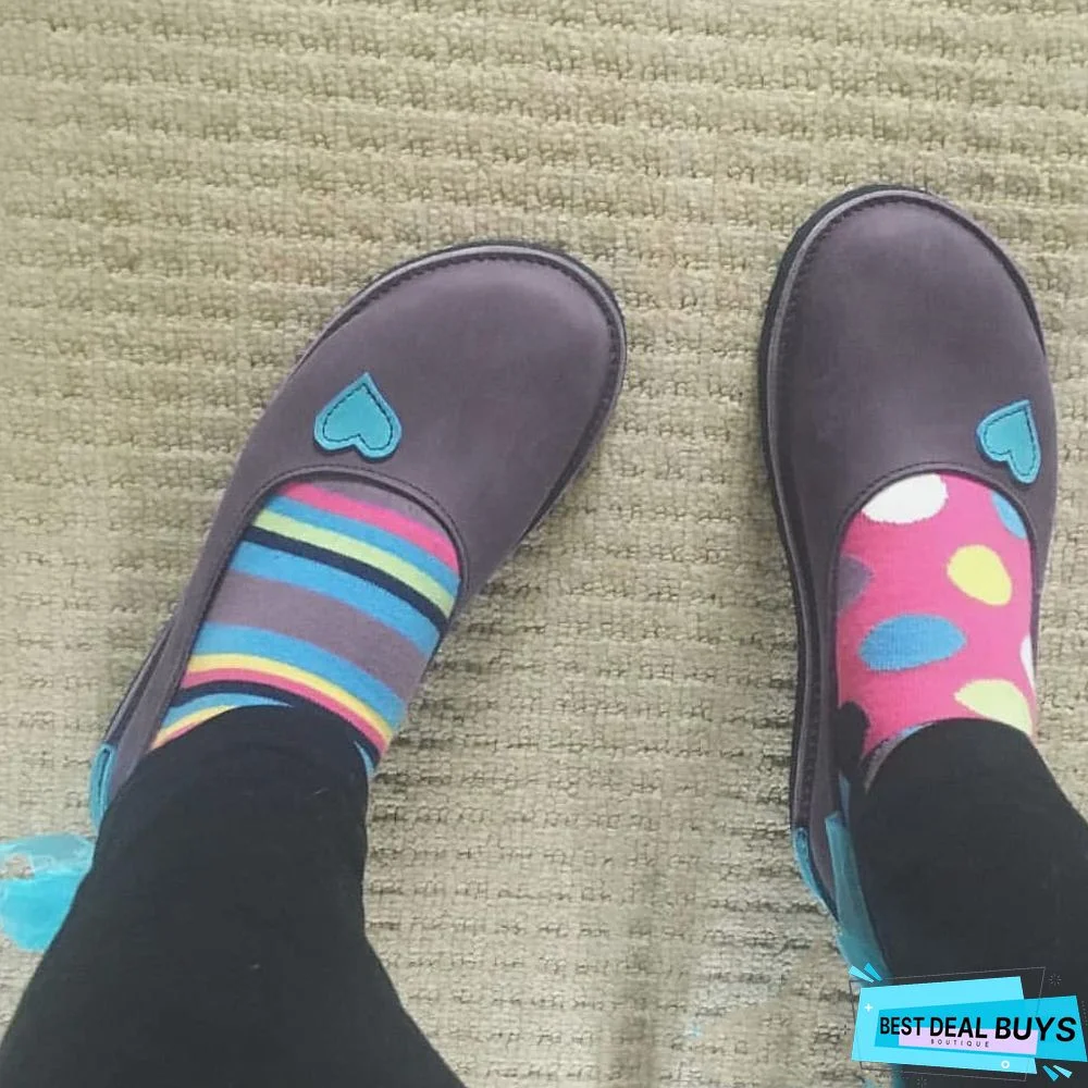 Flat Heel Sweet Purple Round Toe Shoes