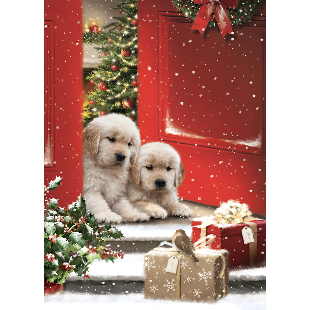 

Christmas Puppy - Round Drill Diamond Painting - 30*40CM, 501 Original