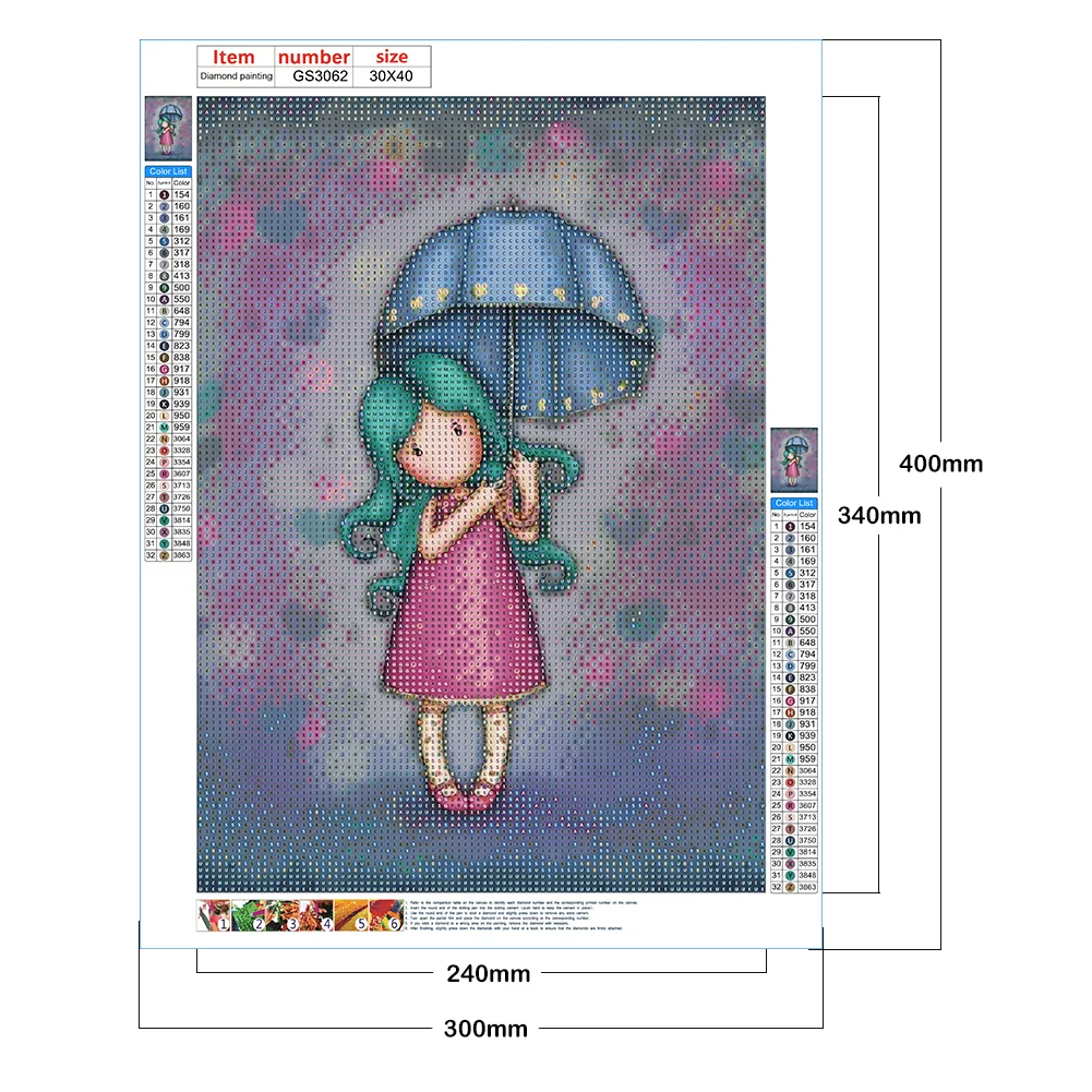 5D DIY Full Round Drill Diamond Painting Grace Doll Home Decoration (GS3062 )