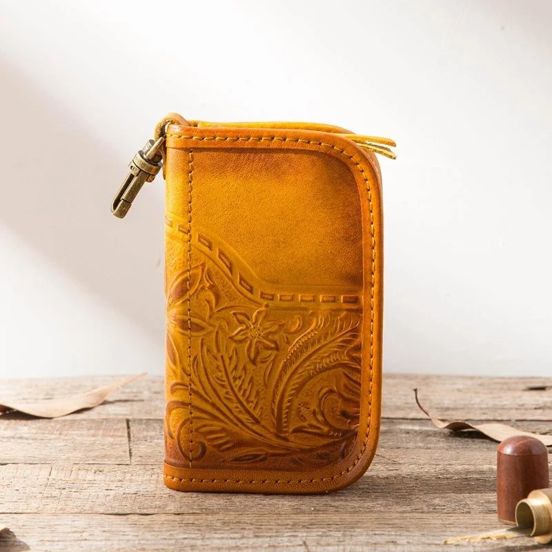 Vintage Handmade Genuine Leather Key&Coin Bag
