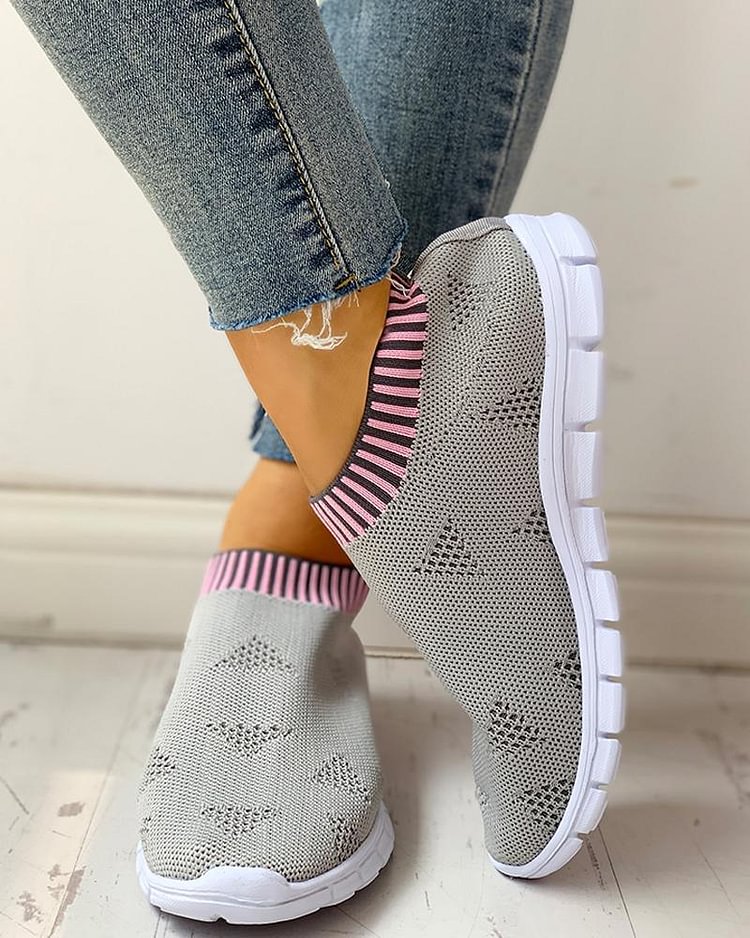 Net Surface Breathable Knitting Casual Shoes