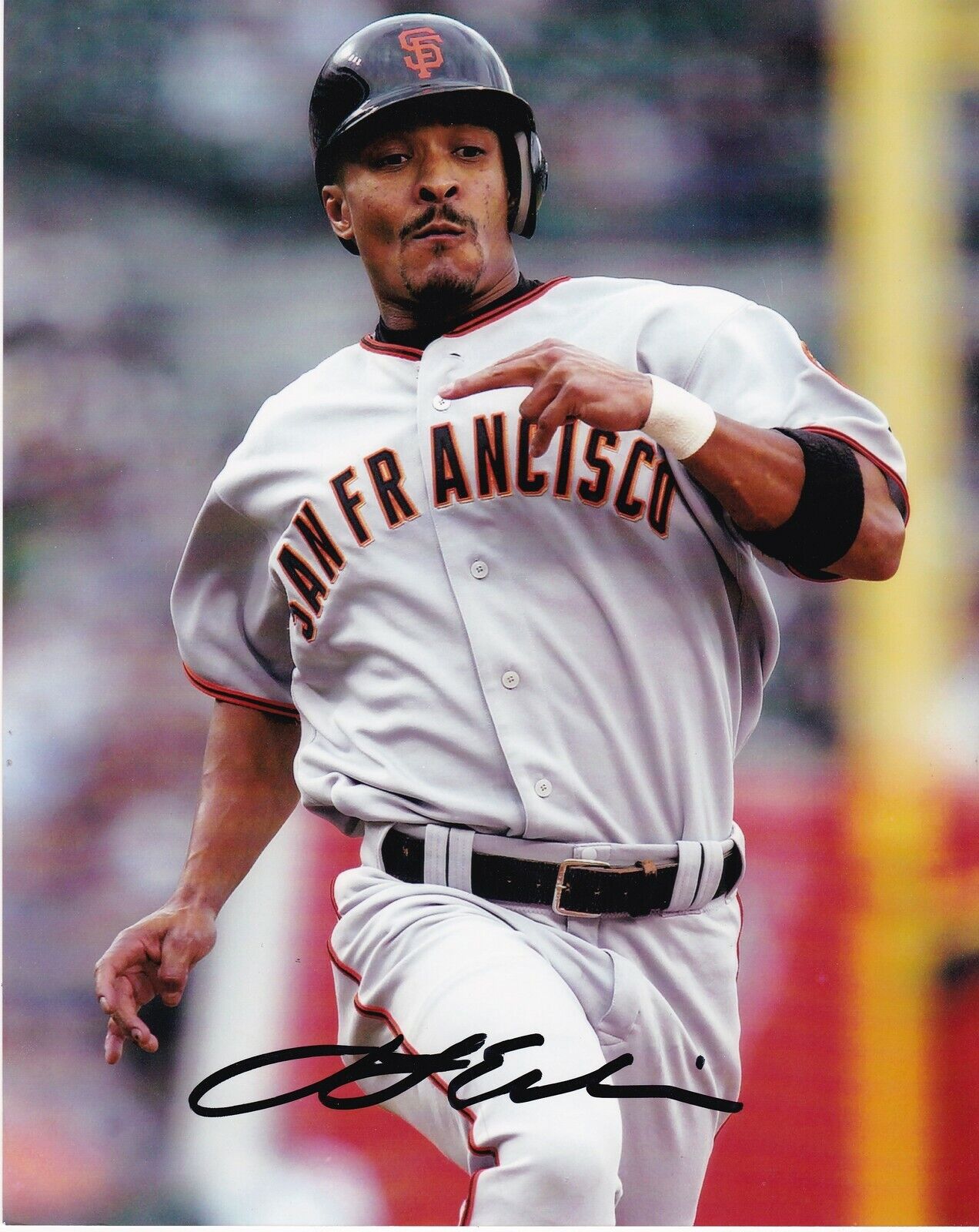 JASON ELLISON SAN FRANCISCO GIANTS ACTION SIGNED 8x10