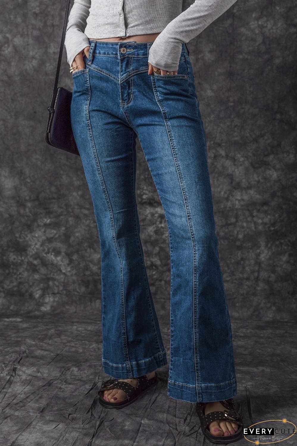 Trendy Flared Leg Jeans