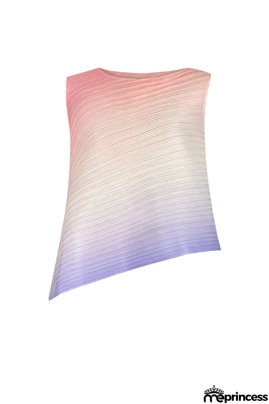 Gradient Full Pleated Irregular Top & Wide Leg Pants