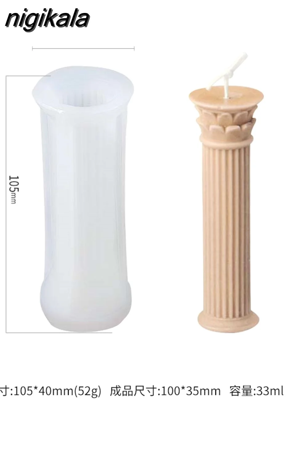 nigikala Home Decoration Aromatherapy Candle Holder Resin Sculpture Chandelier Silicone Candle Mold Retro Roman Column Shape