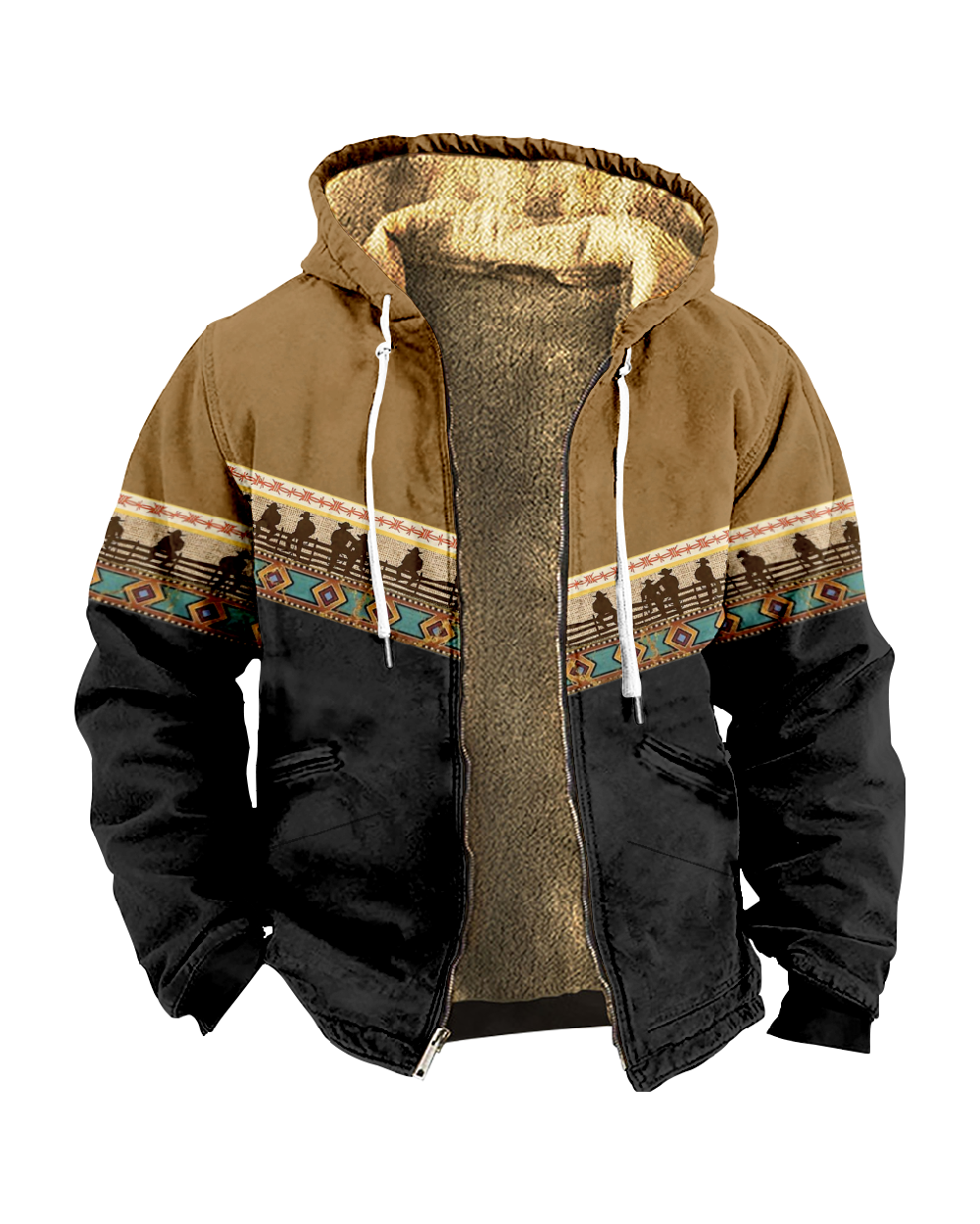 Suitmens Yellowstone style Fleece Hooded Jacket 0054