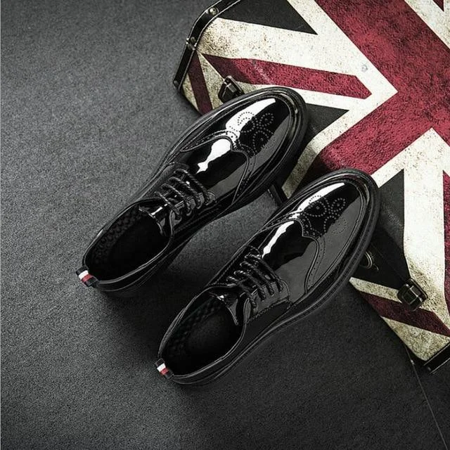 Retro Bullock Design Men Classic Business Formal Shoes Pointed Toe leather shoes Oxford Shoes | EGEMISS