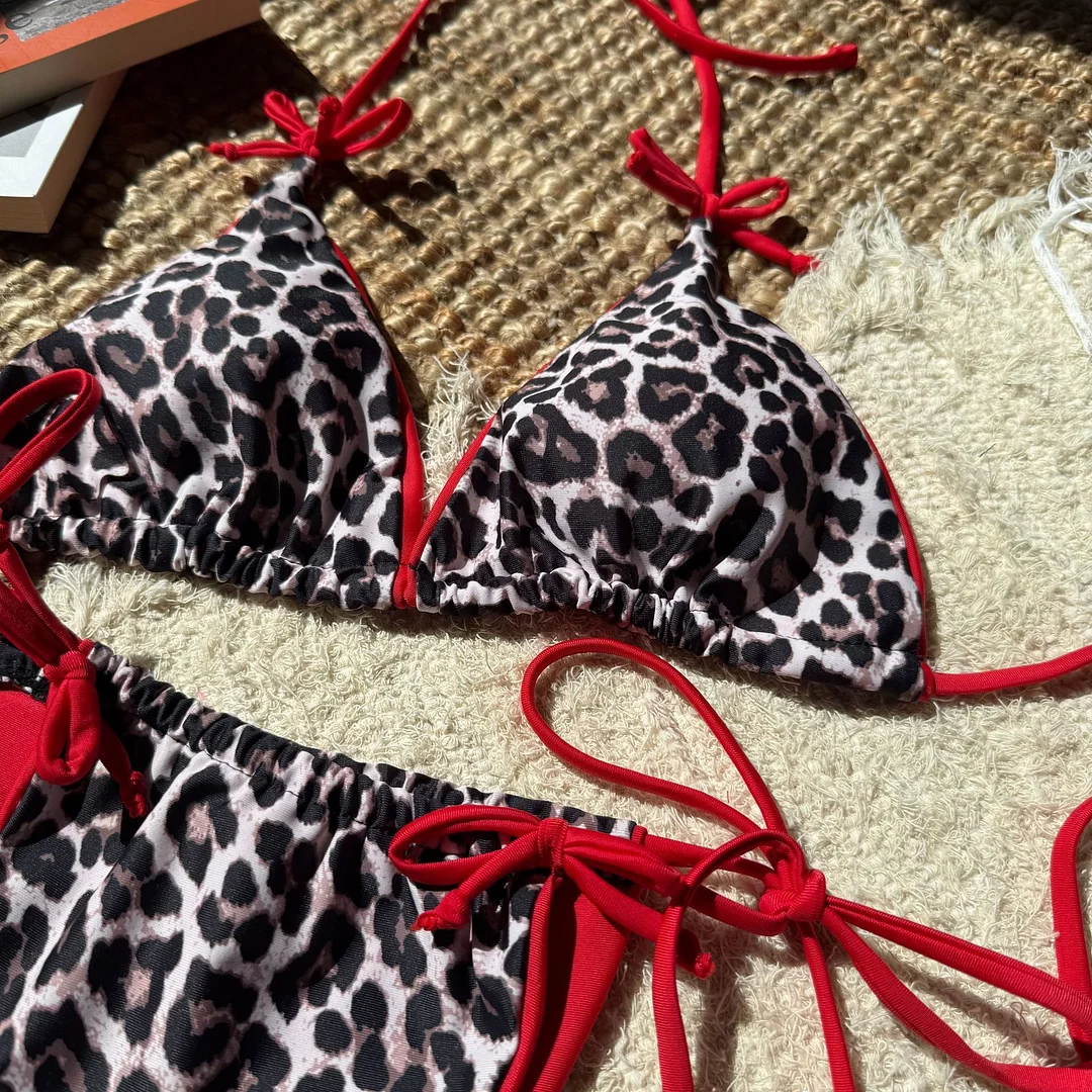 Uveng 2025 New Sexy Leopard Colorimeter Swimsuit Bikini