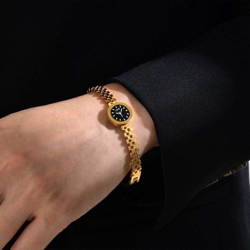 Streetwear Flower Butterfly 304 Stainless Steel Gold Plated Artificial Gemstones Bangle In Bulk