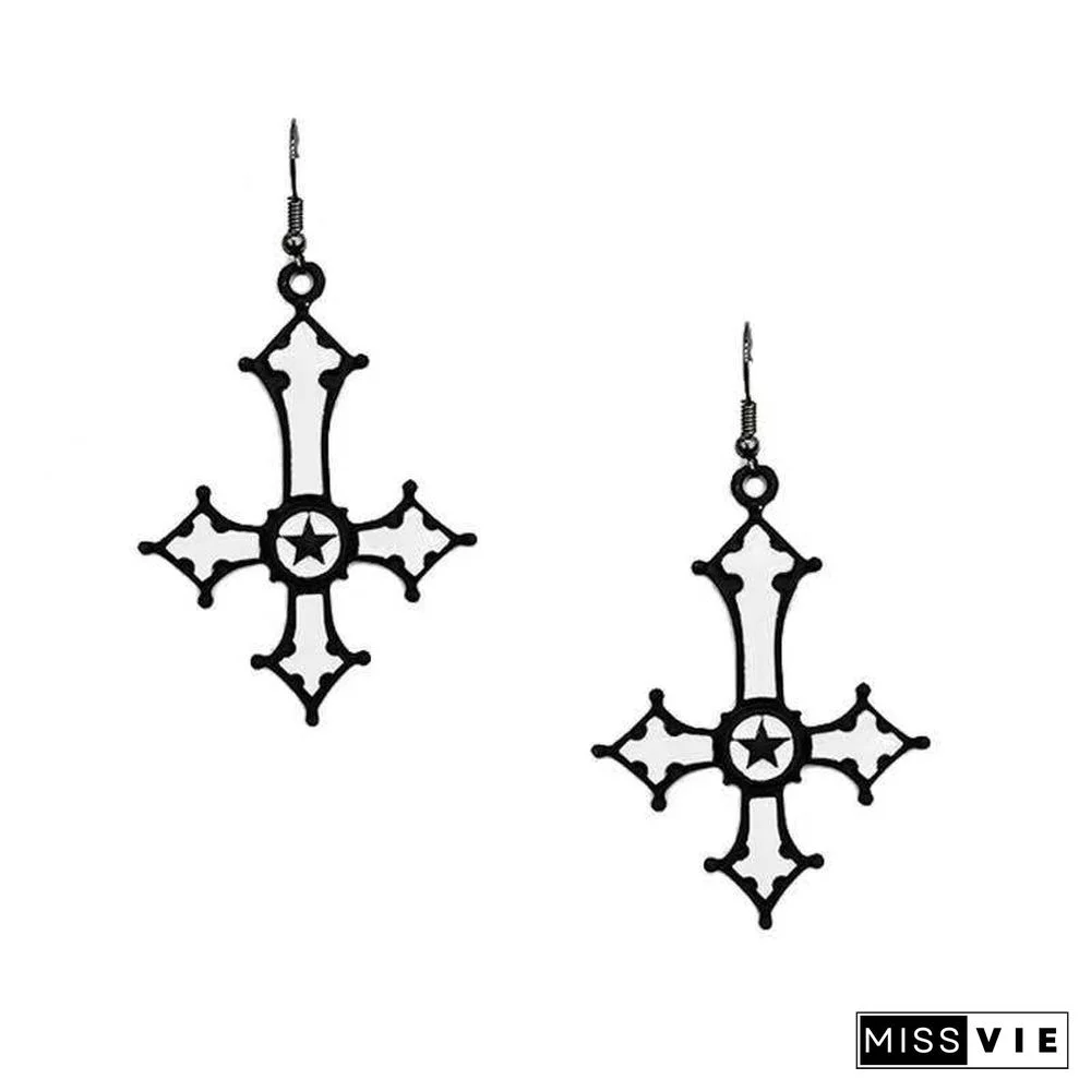 Halloween Gothic Cross Earrings Ear Clip