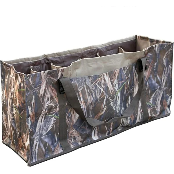 GUGULUZA 12 Slot Duck Decoys Bag with Blind Camouflage Printing, Decoy Bag Waterfowl Hunting with Floating Bottom, Decoy Bags 12-Slotted with Carrying Padded Shoulders