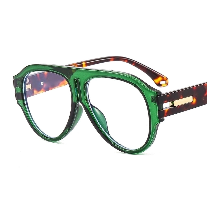 Retro Leopard Pc Oval Frame Patchwork Full Frame Women’s Sunglasses