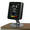 5 In 1 Formaldehyde Monitor with Holder Carbon Dioxide Detector USB Rechargeable TVOC Detector Temperature Humidity Home Air Quality Monitor
