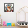 Diamond Painting -DIY Round Drill Dog On Flowers
