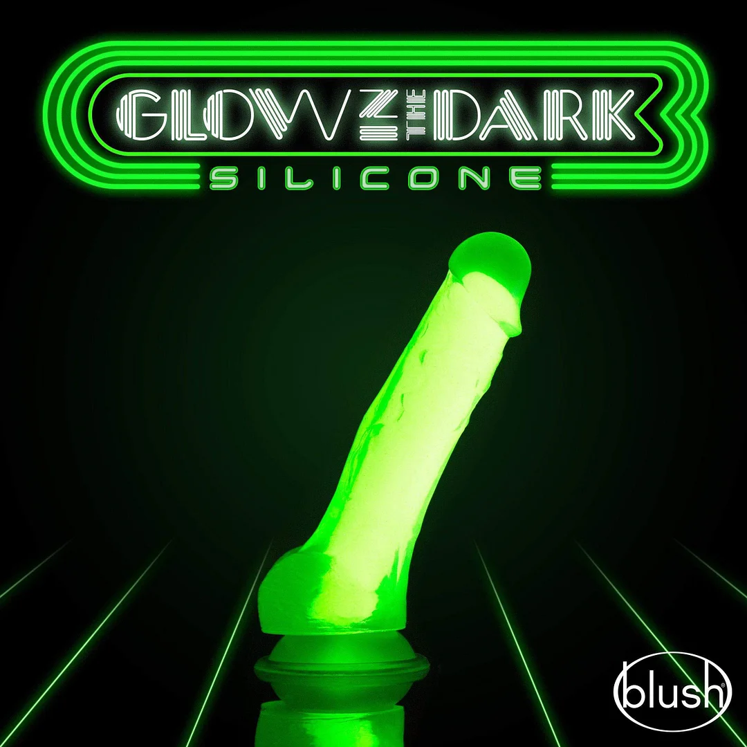 7.5 Inch Silicone Dual Density With Strong Suction Cup Glow-in-the-dark Dildo