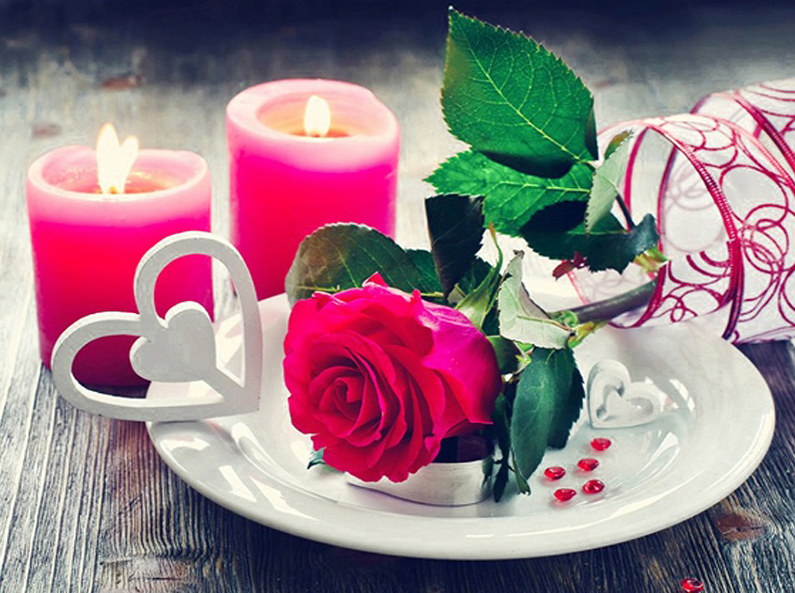 

Rose Candle - Round Drill Diamond Painting - 40*30CM, 501 Original
