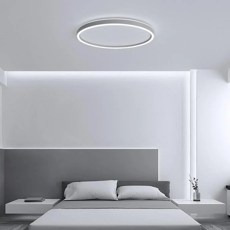 Modern Circle Halo Shaped Flush Mount Llight Bedroom Ceiling Lights - Appledas