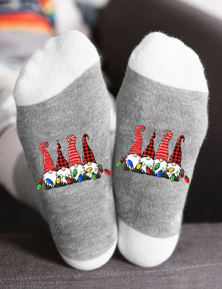 Christmas Gnomes Family Socks