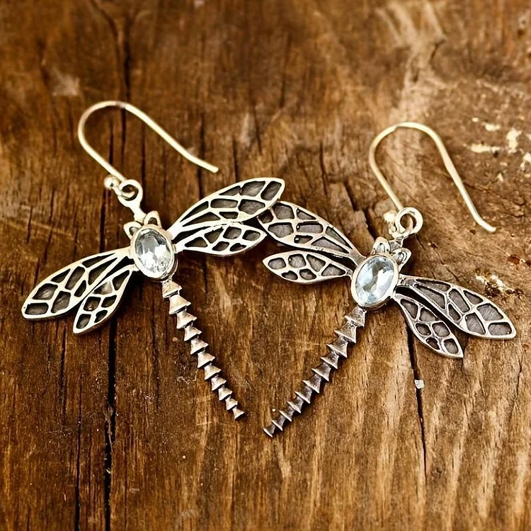 Retro Dragonfly Diamond Earrings