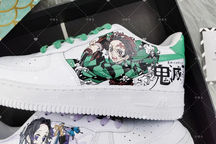 Custom Hand-Painted Sneakers- "Kimetsu No Yaiba"