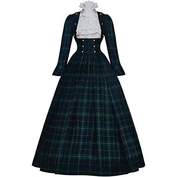 Christmas Caroler Costume Women's Yuletide Holiday Caroling Costume Dress