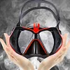 Anti-Fog Goggles Diving Mask Snorkeling Breath Tube Set for Adult (Black M)