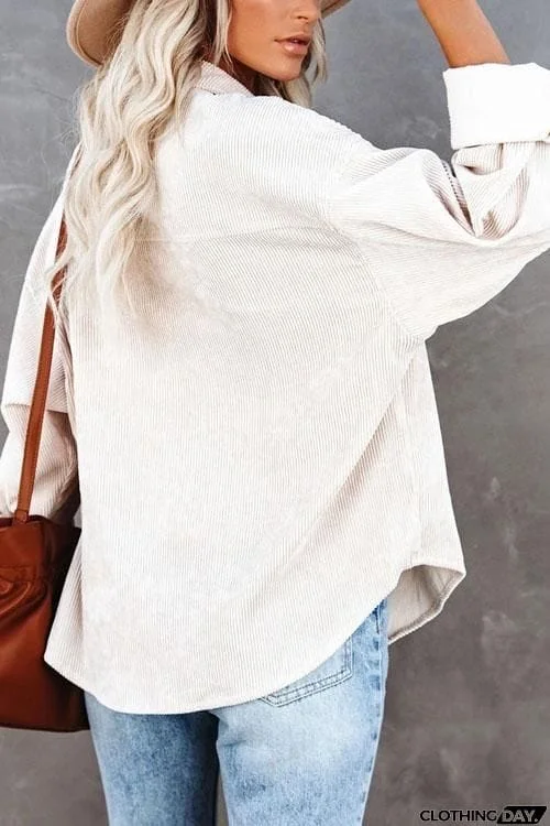 Cool Corduroy Casual Coat Top