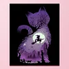 11CT Witch Cat - Stamped Cross Stitch Kits