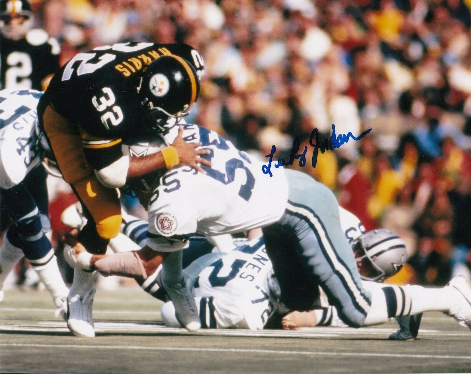 LEE ROY JORDAN DALLAS COWBOYS ACTION SIGNED 8x10 Photo Poster painting