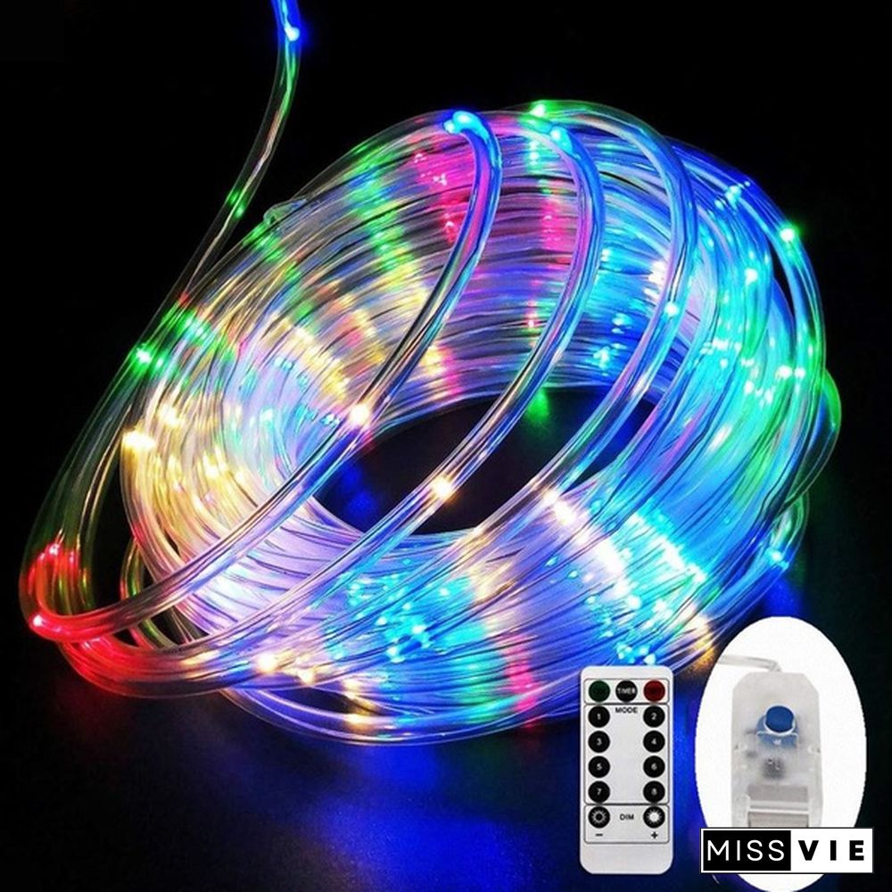100LED Rope Lights Outdoor, Multi Colored Indoor String Lights with Remote, 8 Modes, Waterproof, 33ft 100LED 50LED USB Powered Fairy Lights for Bedroom, Garden, Patio, Kids Room, Deck, Christmas Decoration