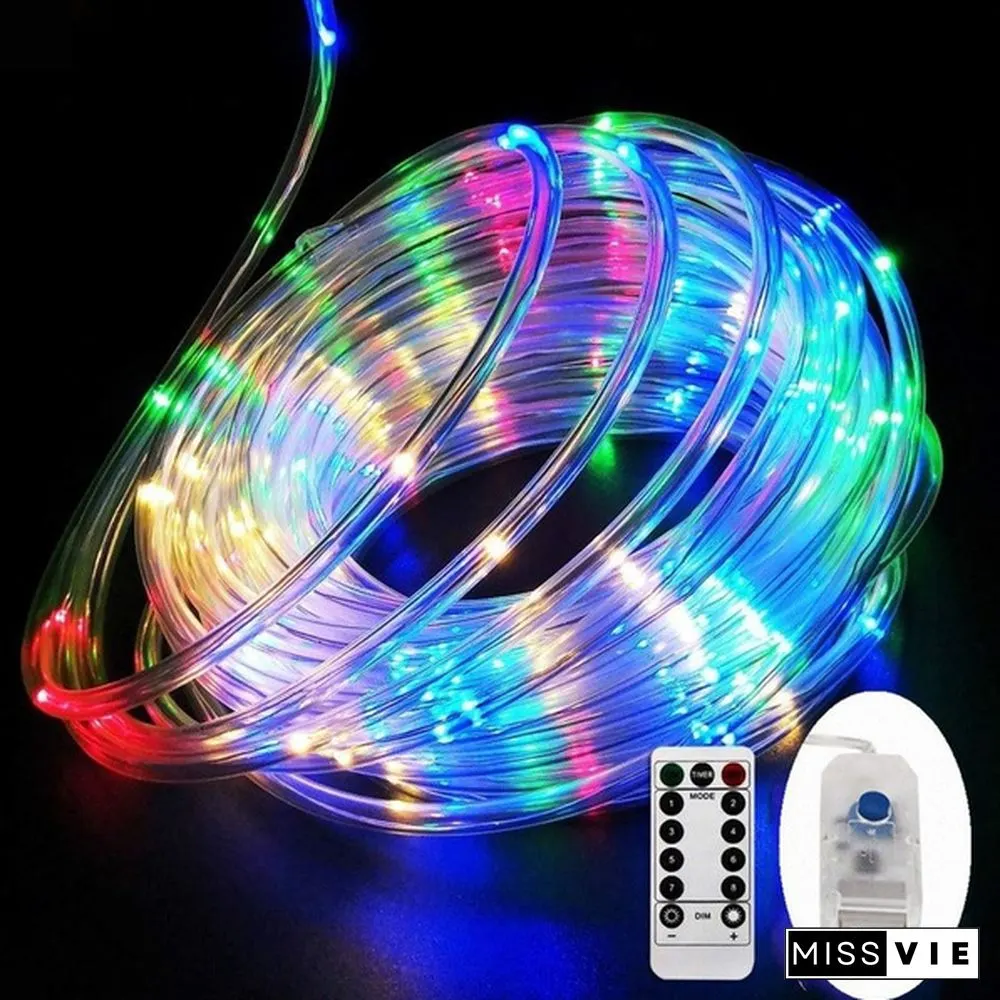 100LED Rope Lights Outdoor, Multi Colored Indoor String Lights with Remote, 8 Modes, Waterproof, 33ft 100LED 50LED USB Powered Fairy Lights for Bedroom, Garden, Patio, Kids Room, Deck, Christmas Decoration