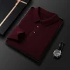 Pure wool sweater Men's casual lapel sweater