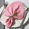 45x45cm Plain Colors Linen Cotton Tassel Napkin for Event Catering