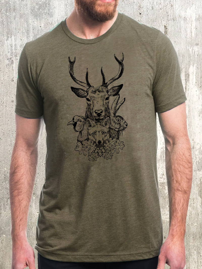 Animal Head Printed Men's T-Shirt