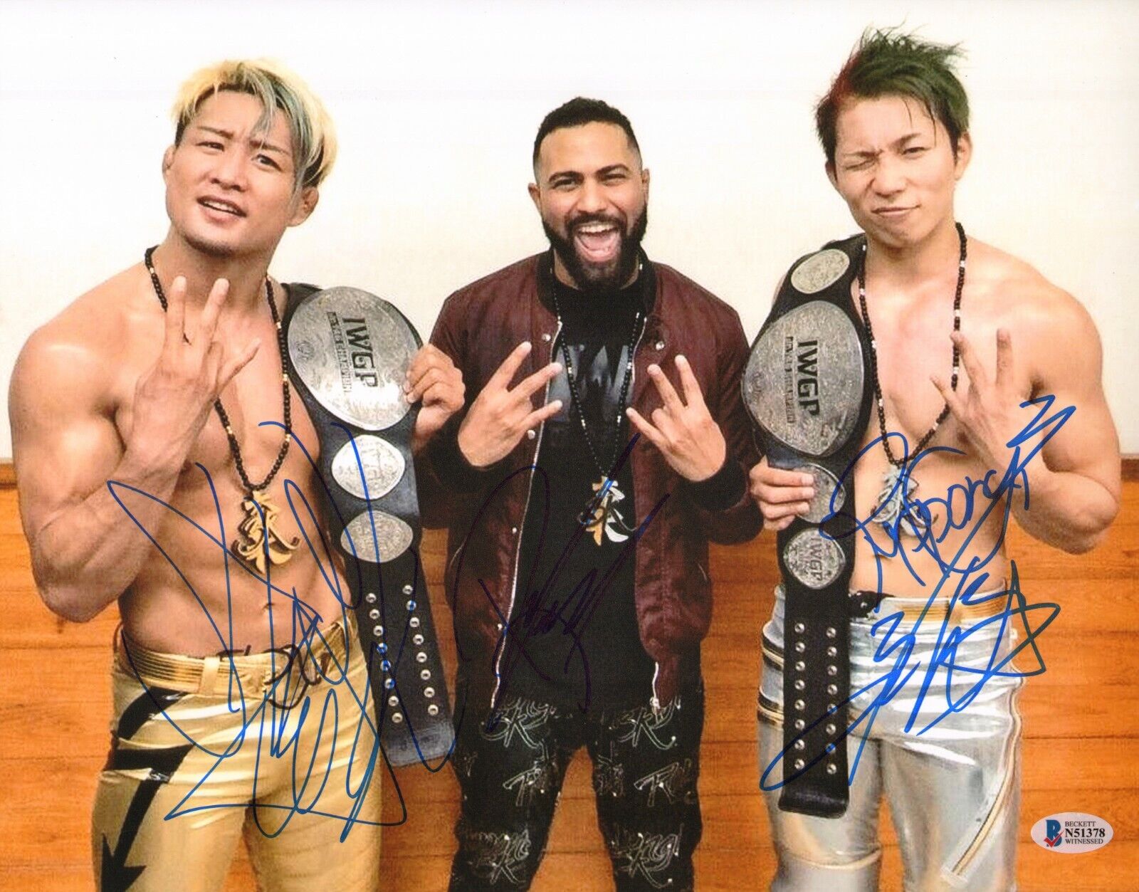 Rocky Romero Sho Yoh Signed 11x14 Photo Poster painting COA Roppongi 3K New Japan Pro Wrestling