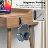 Headphone Stand Under Desk Magnetic Foldable Adhesive Headphone Holder Hook Mount for Computer/Gaming Headsets Headphones