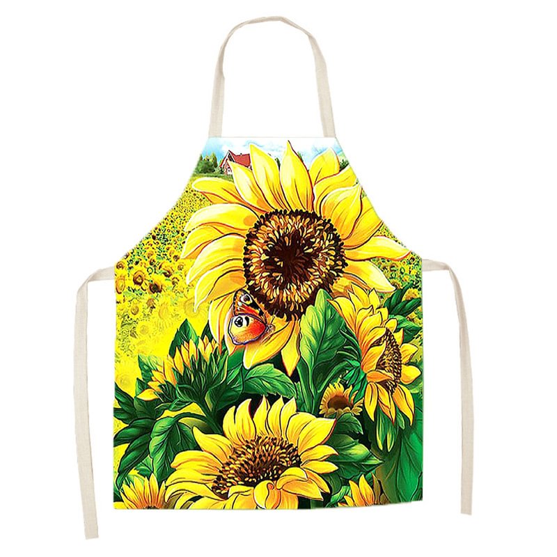 Linen Kitchen Apron - Sunflower letclo 