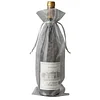 10 Pack | 6"x15" Silver Organza Drawstring Party Favor Wine Gift Bags