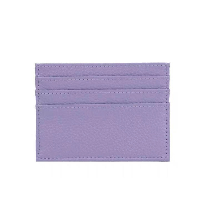 Unisex Solid Color Leather Open Card Holders