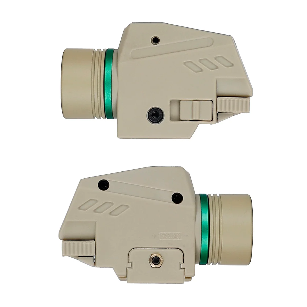 ohhunt® Mini Flashlight Green Laser White LED Flashlight Combo with 20mm Picatinny Rail Mount Weapon Torch Light Tan