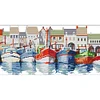 Multicolored Sailboat-14CT Stamped Cross Stitch 42*21cm/16.54*8.27in(Brand)