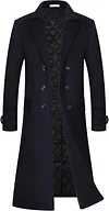 APTRO Men's Luxury Full Length Trench Coat Long Wool Overcoat Winter Windbreaker