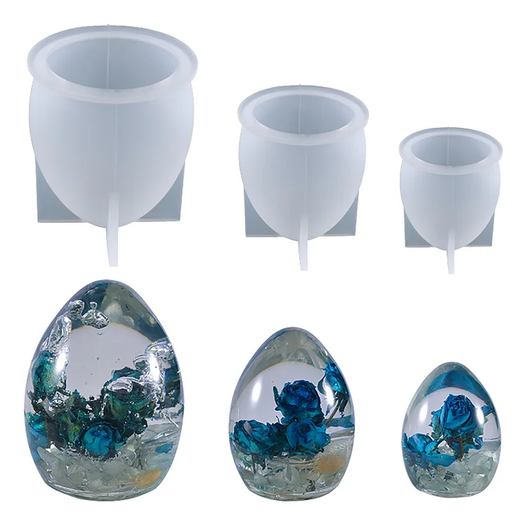 Resin Molds - 3D Egg Crystal Ball Silicone Epoxy Mould (50/60/70mm three pack)
