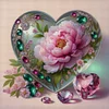 (US Local)Heart Peony -11CT Stamped Cross Stitch Kit(40x40cm)