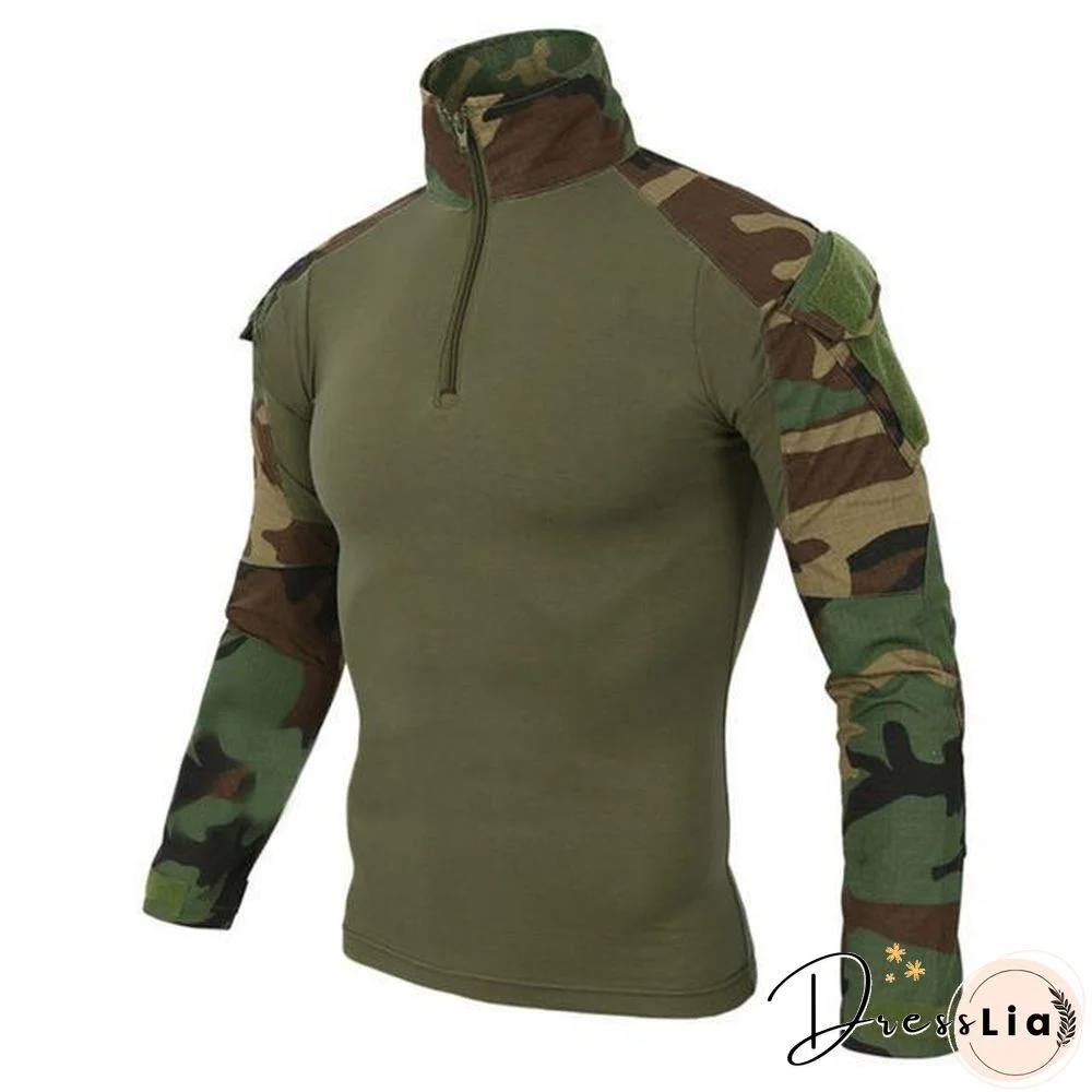 Camouflage colors Army Combat Uniform military shirt cargo multicam Airsoft paintball tactical cloth with elbow pads