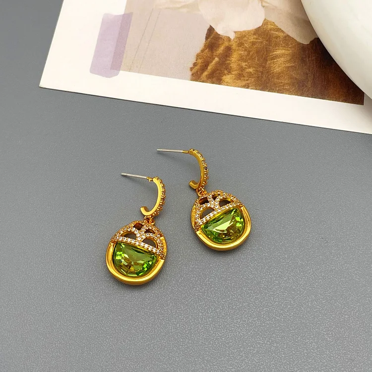 Vintage Hollow inlaid earrings