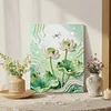 DIY Pearl Painting Green Lotus for Home Decor with Frame(30x40cm)