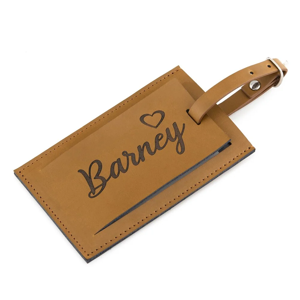 2021Travel Accessories Customized name Luggage Tag Leather Label Pendant Handbag Baggage Boarding Portable